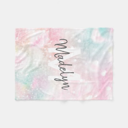 Glam Pink Glitzer Pastel Girly Pattern Fleecedecke (Vorderseite (Horizontal))