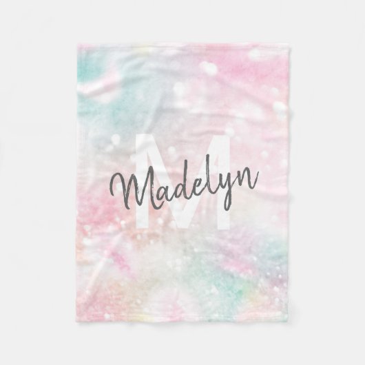 Glam Pink Glitzer Pastel Girly Pattern Fleecedecke (Vorderseite)