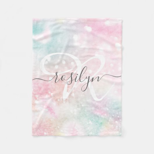 Glam Pink Glitzer Pastel Girly Pattern Fleecedecke (Vorderseite)