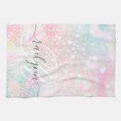 Glam Pink Glitzer Pastel Girly Pattern Geschirrtuch (Horizontal)