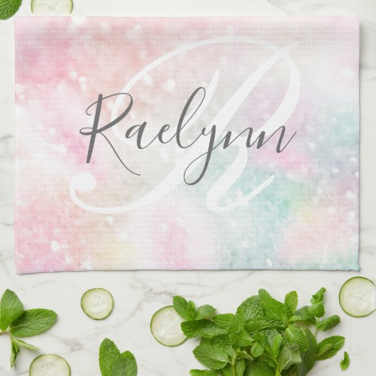 Glam Pink Glitzer Pastel Girly Pattern Geschirrtuch (Gefaltet)