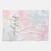 Glam Pink Glitzer Pastel Girly Pattern Geschirrtuch (Horizontal)