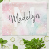 Glam Pink Glitzer Pastel Girly Pattern Geschirrtuch (Gefaltet)