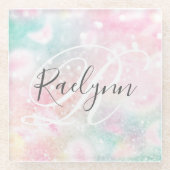 Glam Pink Glitzer Pastel Girly Pattern Glasuntersetzer (Vorderseite)