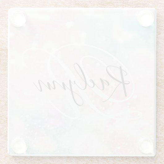 Glam Pink Glitzer Pastel Girly Pattern Glasuntersetzer (Rückseite)