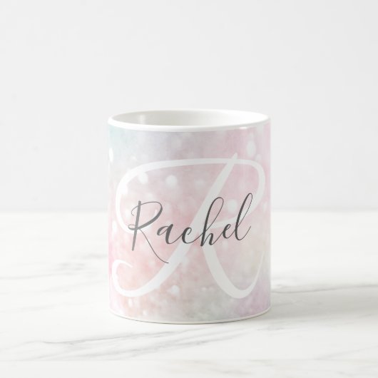 Glam Pink Glitzer Pastel Girly Pattern Kaffeetasse (Mittel)