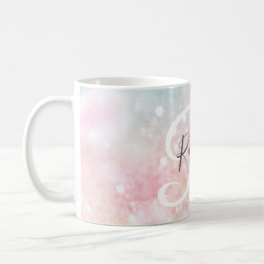 Glam Pink Glitzer Pastel Girly Pattern Kaffeetasse (Links)