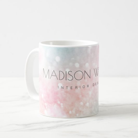 Glam Pink Glitzer Pastel Girly Pattern Kaffeetasse (Vorderseite Links)