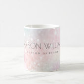 Glam Pink Glitzer Pastel Girly Pattern Kaffeetasse (Mittel)