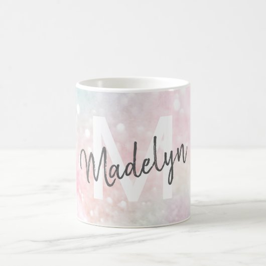 Glam Pink Glitzer Pastel Girly Pattern Kaffeetasse (Mittel)