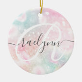 Glam Pink Glitzer Pastel Girly Pattern Keramik Ornament (Vorne)