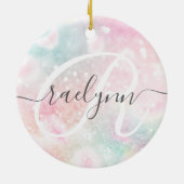 Glam Pink Glitzer Pastel Girly Pattern Keramik Ornament (Hinten)