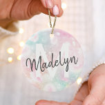 Glam Pink Glitzer Pastel Girly Pattern Keramik Ornament<br><div class="desc">Personalisieren Sie dieses hübsche rosa Glitzer-Muster einfach mit Ihrem individuelle Name und/oder Monogramm.</div>