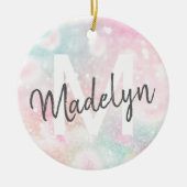 Glam Pink Glitzer Pastel Girly Pattern Keramik Ornament (Vorne)