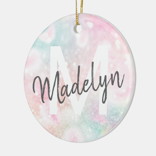 Glam Pink Glitzer Pastel Girly Pattern Keramik Ornament (Links)