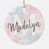 Glam Pink Glitzer Pastel Girly Pattern Keramik Ornament (Hinten)