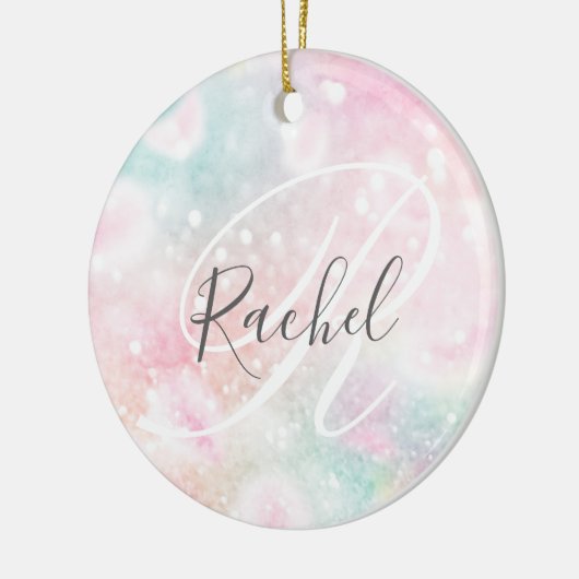 Glam Pink Glitzer Pastel Girly Pattern Keramik Ornament (Links)