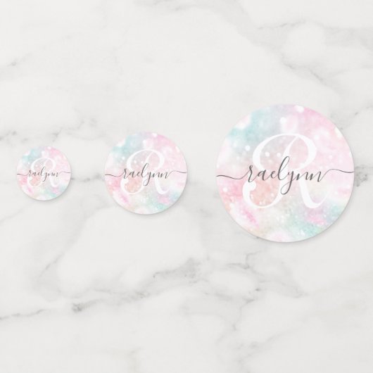 Glam Pink Glitzer Pastel Girly Pattern Konfetti (Rückseiten)