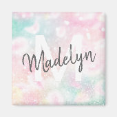 Glam Pink Glitzer Pastel Girly Pattern Magnet (Vorne)