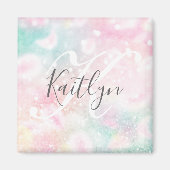 Glam Pink Glitzer Pastel Girly Pattern Magnet (Vorne)