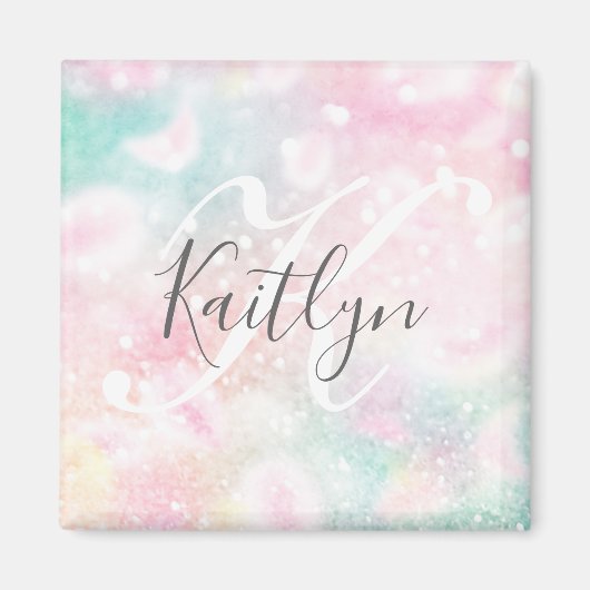 Glam Pink Glitzer Pastel Girly Pattern Magnet (Vorne)