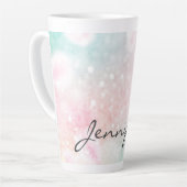 Glam Pink Glitzer Pastel Girly Pattern Milchtasse (Linke Ecke)