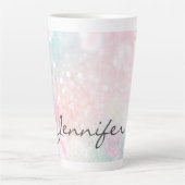 Glam Pink Glitzer Pastel Girly Pattern Milchtasse (Vorderseite)