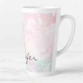 Glam Pink Glitzer Pastel Girly Pattern Milchtasse (Rechts)