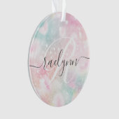 Glam Pink Glitzer Pastel Girly Pattern Ornament (Vorderseite)