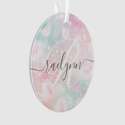 Glam Pink Glitzer Pastel Girly Pattern Ornament (Vorderseite)