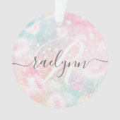 Glam Pink Glitzer Pastel Girly Pattern Ornament (Vorderseite)