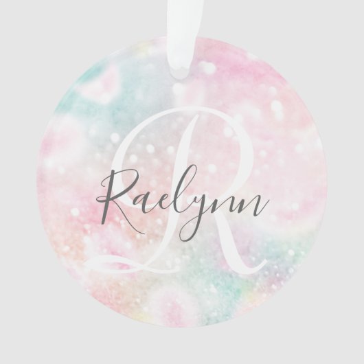 Glam Pink Glitzer Pastel Girly Pattern Ornament (Vorderseite)