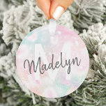 Glam Pink Glitzer Pastel Girly Pattern Ornament<br><div class="desc">Personalisieren Sie dieses hübsche rosa Glitzer-Muster einfach mit Ihrem individuelle Name und/oder Monogramm.</div>