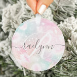 Glam Pink Glitzer Pastel Girly Pattern Ornament<br><div class="desc">Personalisieren Sie dieses hübsche rosa Glitzer-Muster einfach mit Ihrem individuelle Name und/oder Monogramm.</div>