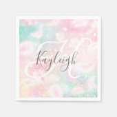 Glam Pink Glitzer Pastel Girly Pattern Serviette (Vorderseite)