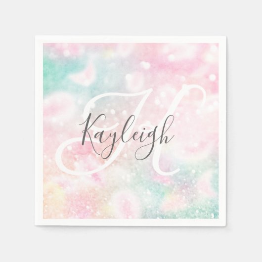 Glam Pink Glitzer Pastel Girly Pattern Serviette (Vorderseite)