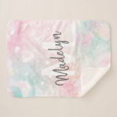 Glam Pink Glitzer Pastel Girly Pattern Sherpadecke (Vorderseite (Horizontal))