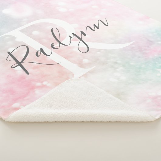 Glam Pink Glitzer Pastel Girly Pattern Sherpadecke (3/4)