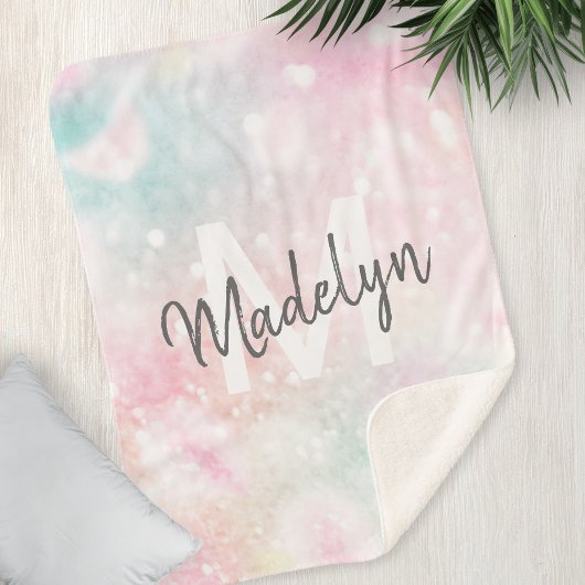 Glam Pink Glitzer Pastel Girly Pattern Sherpadecke