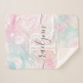 Glam Pink Glitzer Pastel Girly Pattern Sherpadecke (Vorderseite (Horizontal))