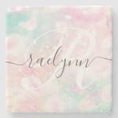 Glam Pink Glitzer Pastel Girly Pattern Steinuntersetzer (Vorderseite)