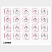 Glam Pink Glitzer Soy Candle Labels Quadratischer Aufkleber (Blatt)