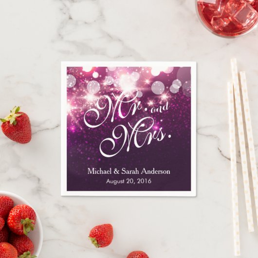 Glam Pink Glitzer Sparkling Wedding Serviette (Beispiel)