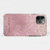 Glam Pink Glitzy Glitzer Leopard Print Case-Mate iPhone Hülle (Rückseite (Horizontal))