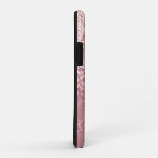 Glam Pink Glitzy Glitzer Leopard Print Case-Mate iPhone Hülle (Hinten/Rechts)