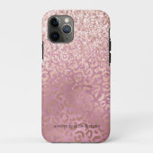 Glam Pink Glitzy Glitzer Leopard Print Case-Mate iPhone Hülle (Rückseite)