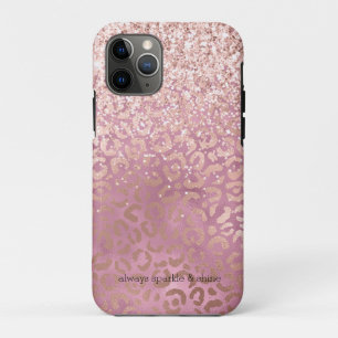 Glam Pink Glitzy Glitzer Leopard Print Case-Mate iPhone Hülle