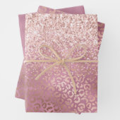 Glam Pink Glitzy Glitzer Leopard Print Geschenkpapier Set (Beispiel)
