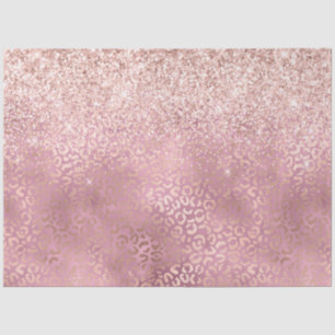 Glam Pink Glitzy Glitzer Leopard Print Seidenpapier