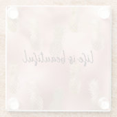 Glam Pink Gold Ananas Glasuntersetzer (Rückseite)